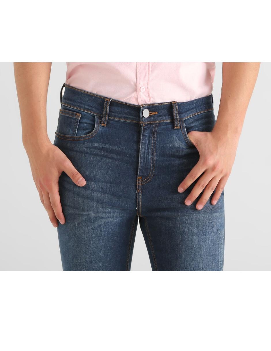 Jeans skinny lavado stone wash para hombre