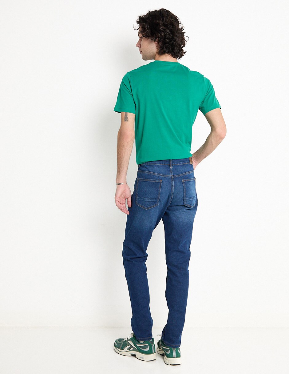 Jeans slim lavado deslavado para hombre 2