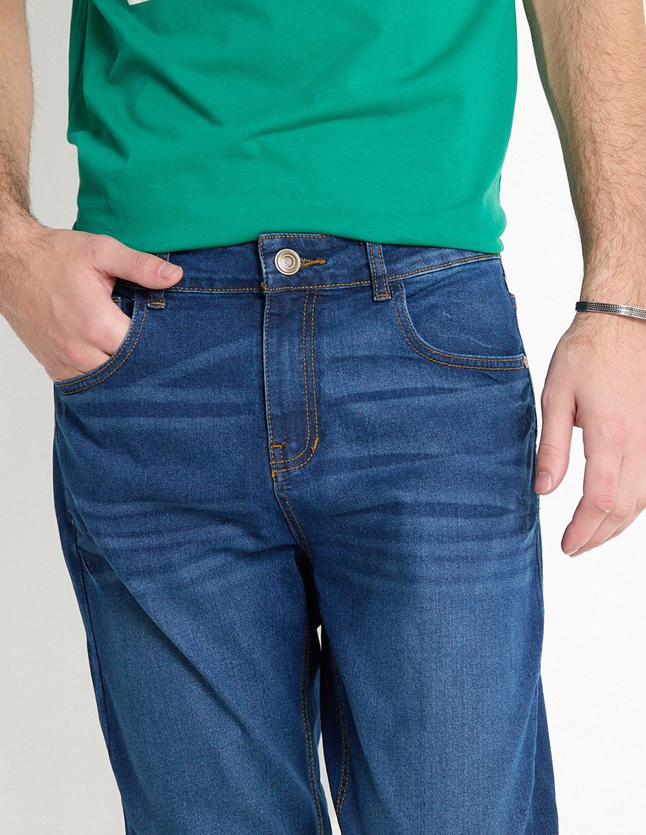 Jeans slim lavado deslavado para hombre 4