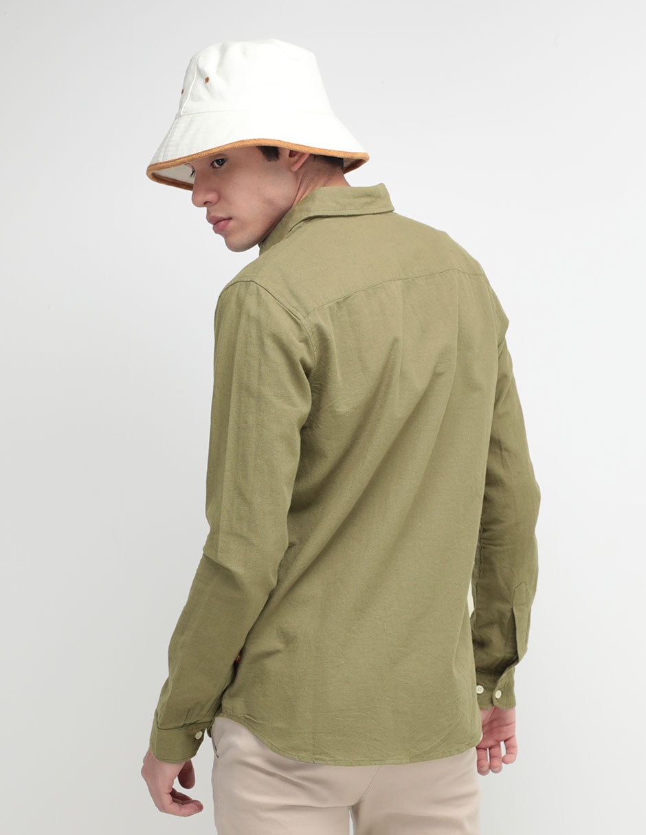 Camisa casual manga larga para hombre 4