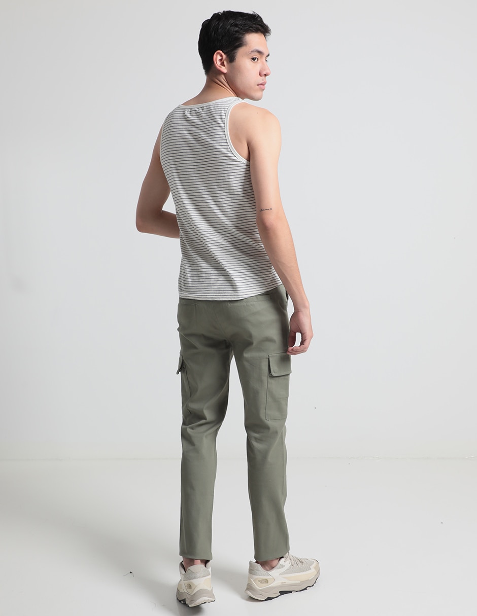 Pantalón slim de algodón para hombre