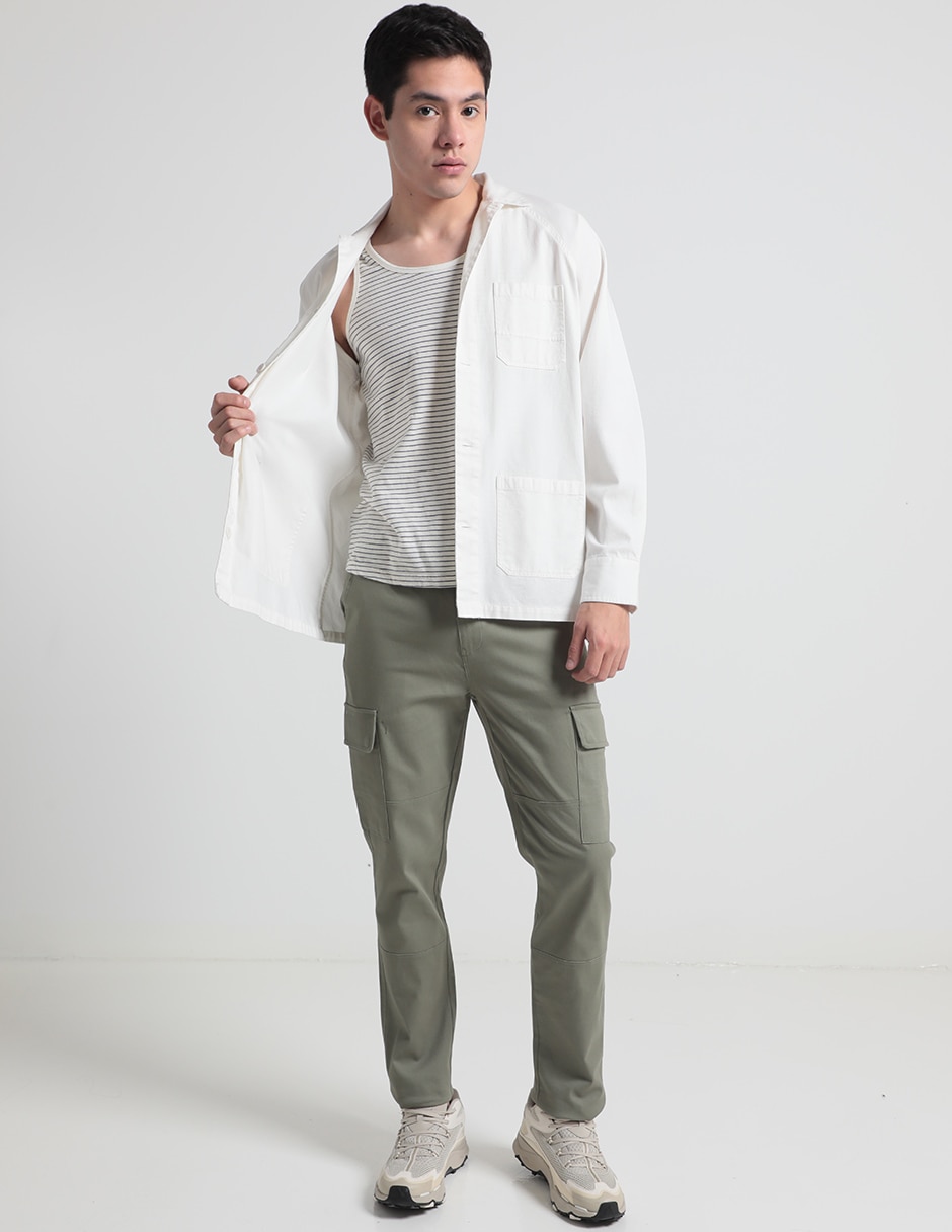 Pantalón slim de algodón para hombre