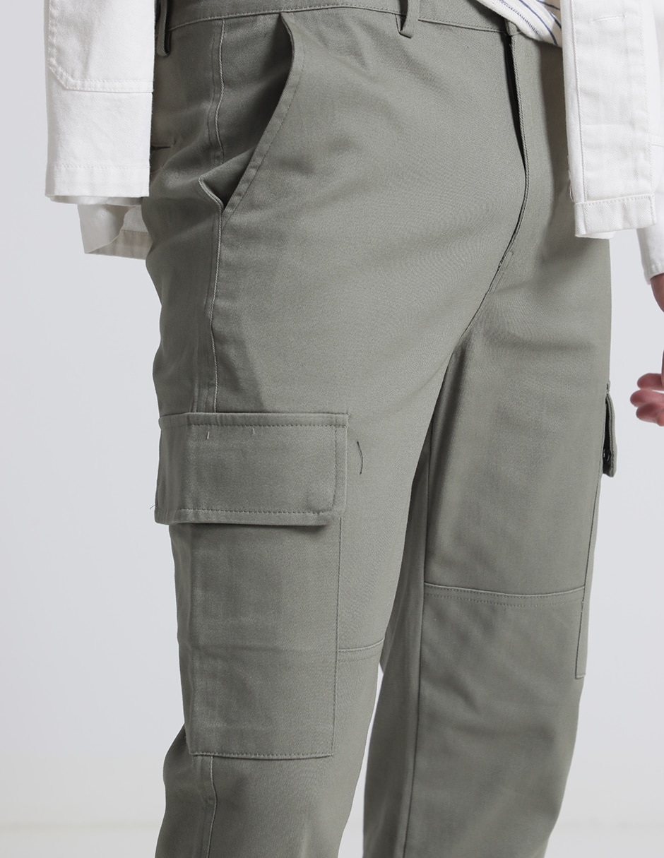 Pantalón slim de algodón para hombre