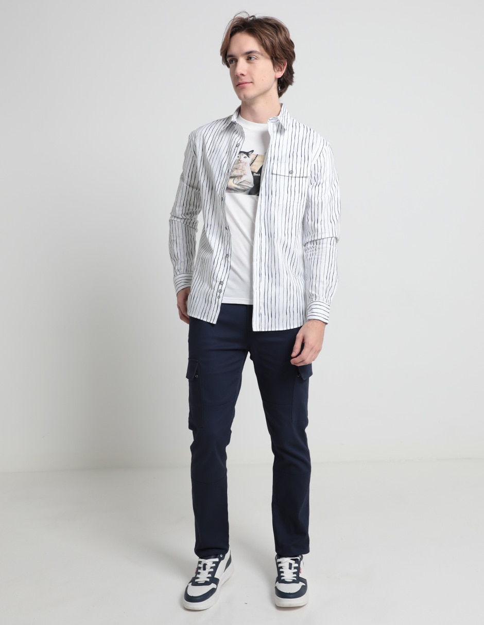 Pantalón slim de algodón para hombre 3