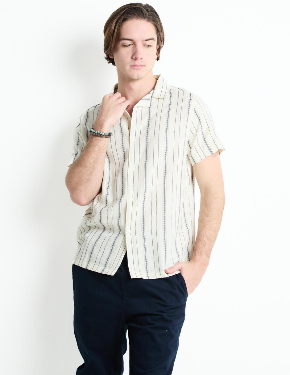 Camisa casual de algodón manga corta para hombre