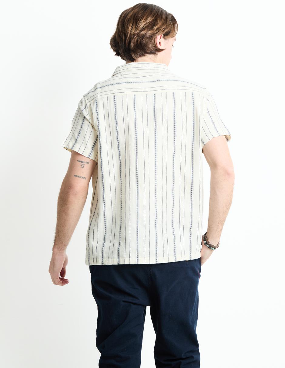 Camisa casual de algodón manga corta para hombre