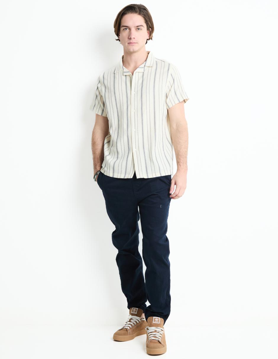 Camisa casual de algodón manga corta para hombre