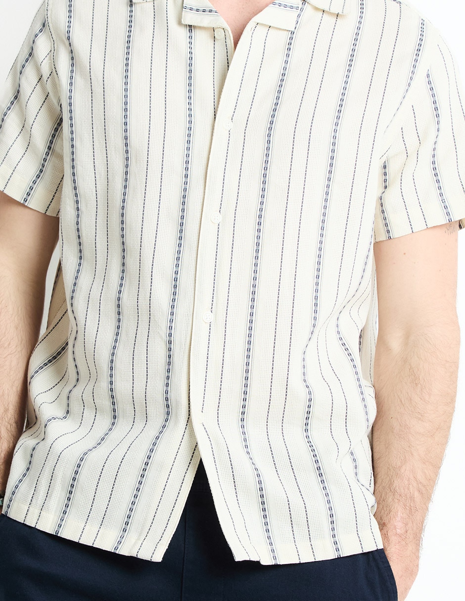 Camisa casual de algodón manga corta para hombre