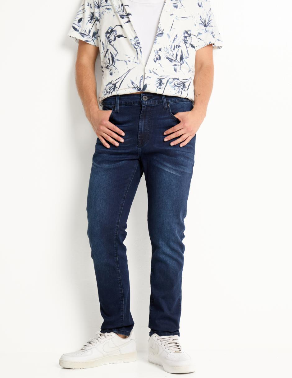 Jeans slim lavado medio para hombre