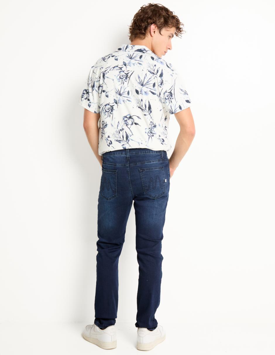 Jeans slim lavado medio para hombre