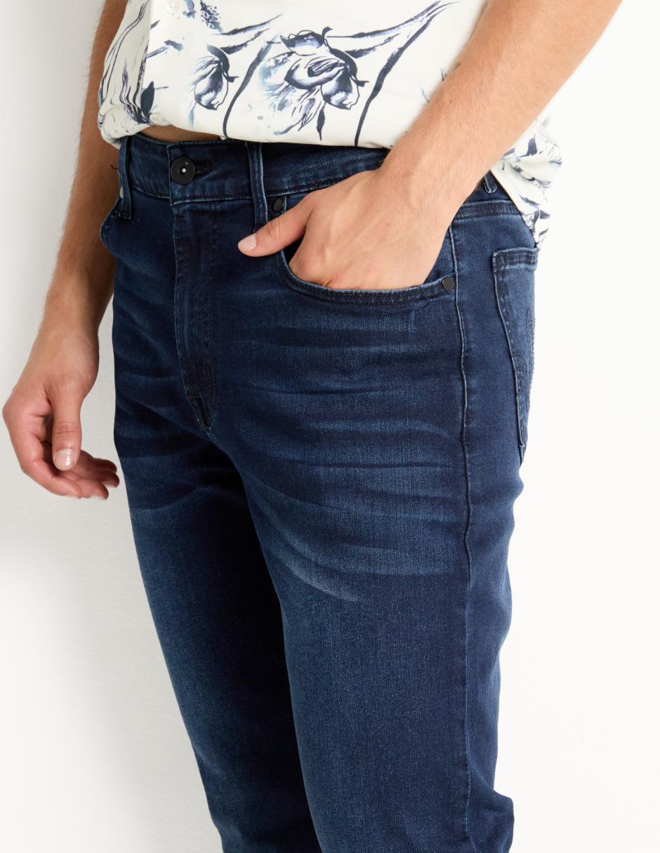 Jeans slim lavado medio para hombre