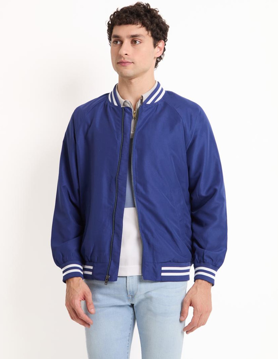 Chamarra bomber con bolsillos para hombre Chamarra bomber con bolsillos para hombre