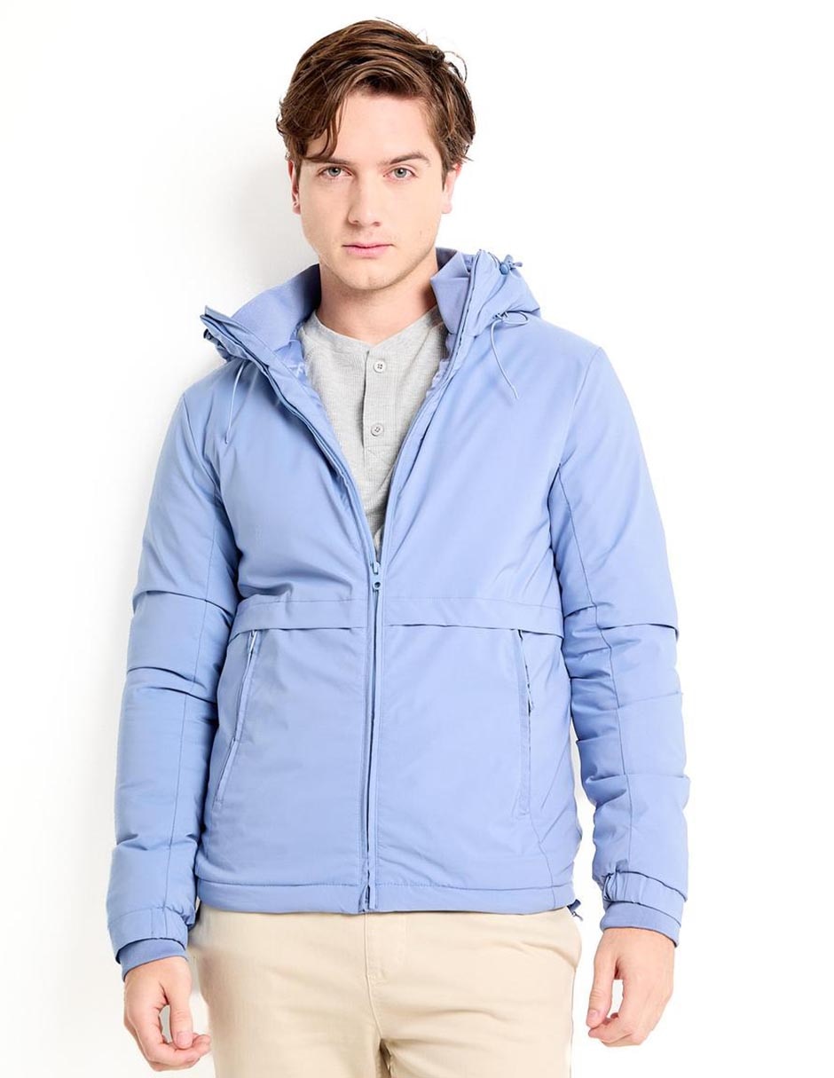 Chamarra casual con capucha para hombre
