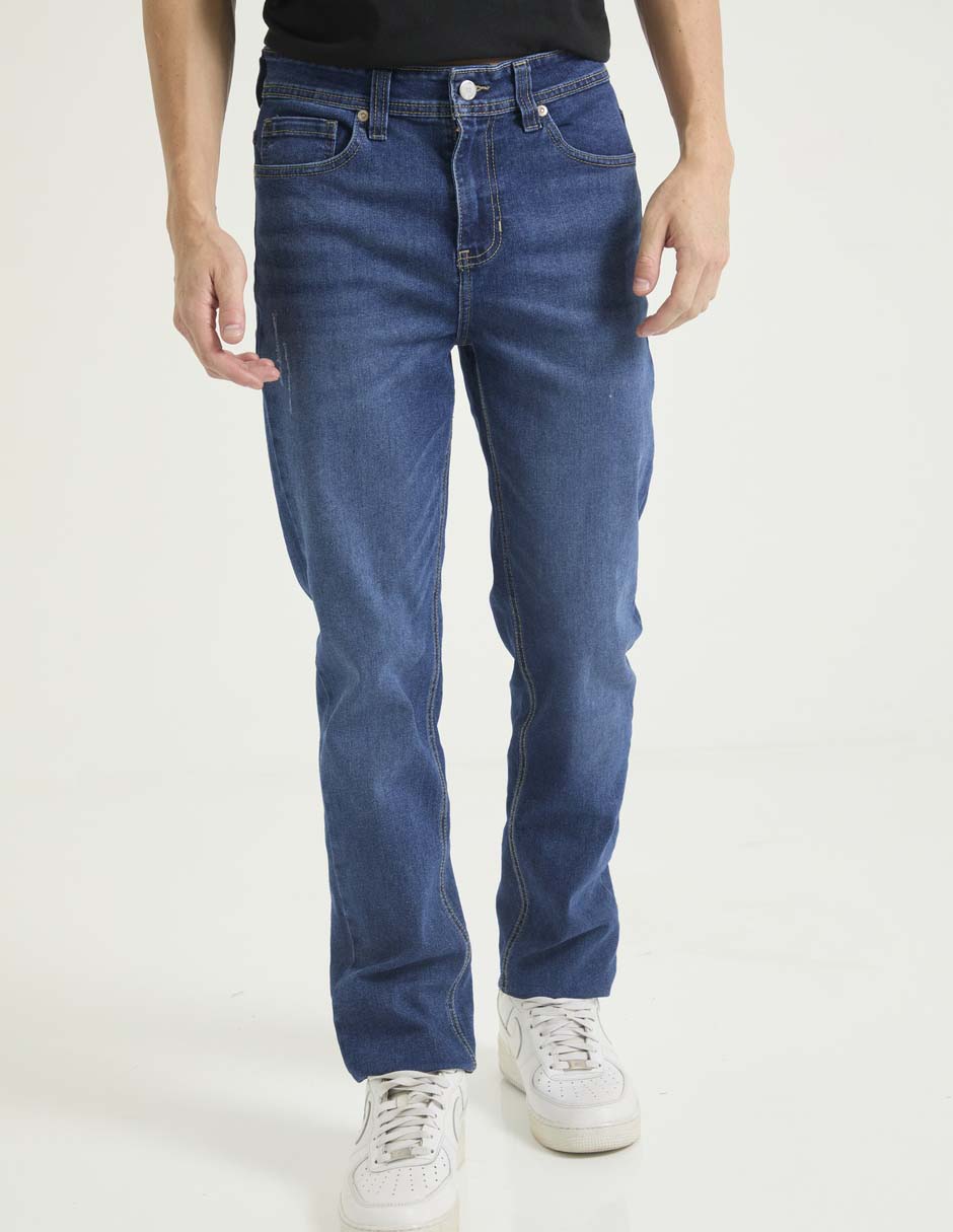 Jeans straight deslavado para hombre
