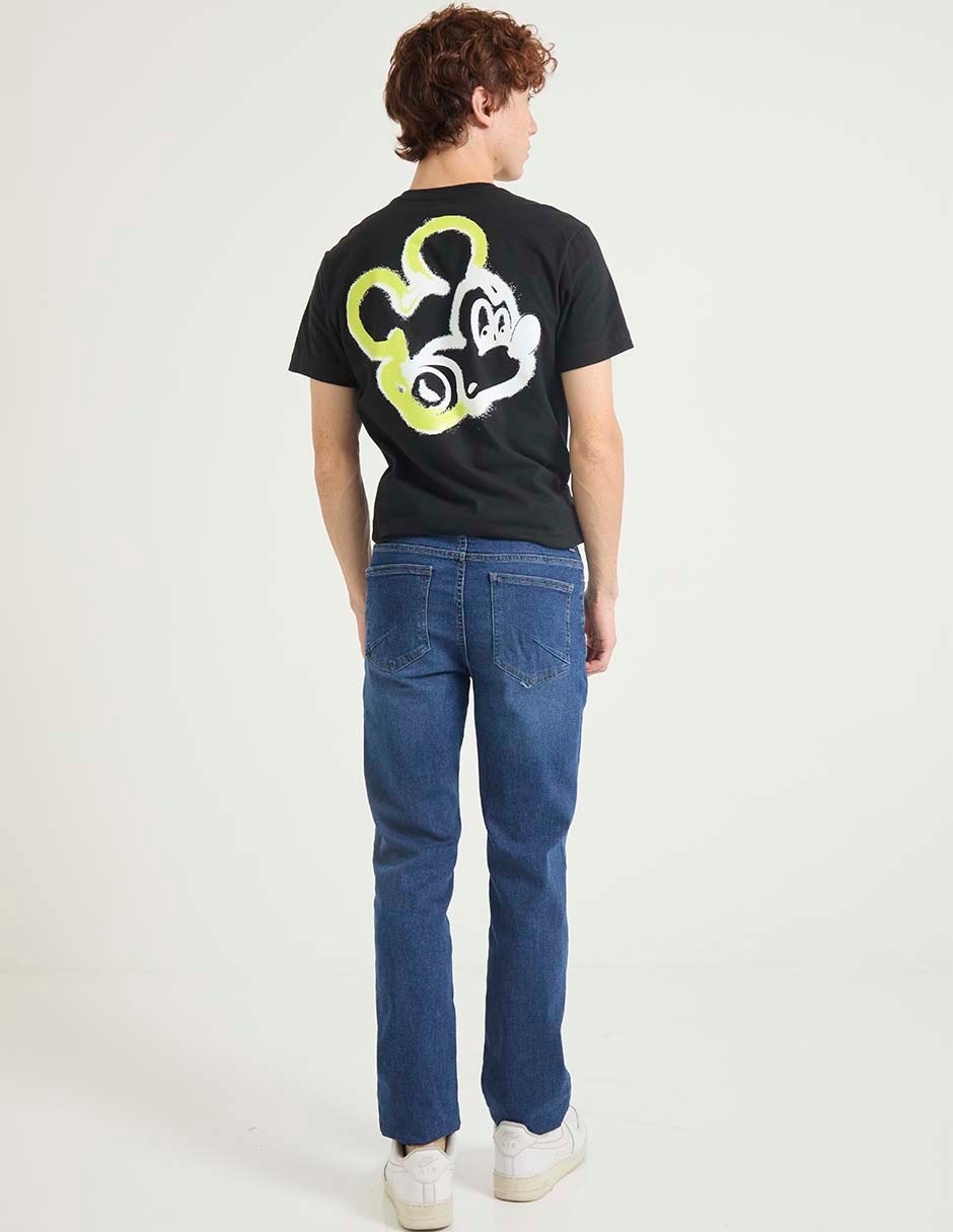 Jeans straight deslavado para hombre