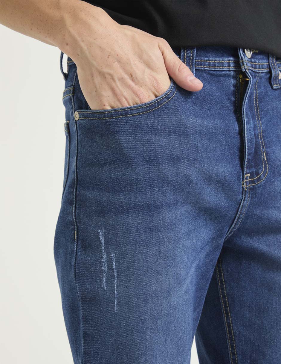 Jeans straight deslavado para hombre