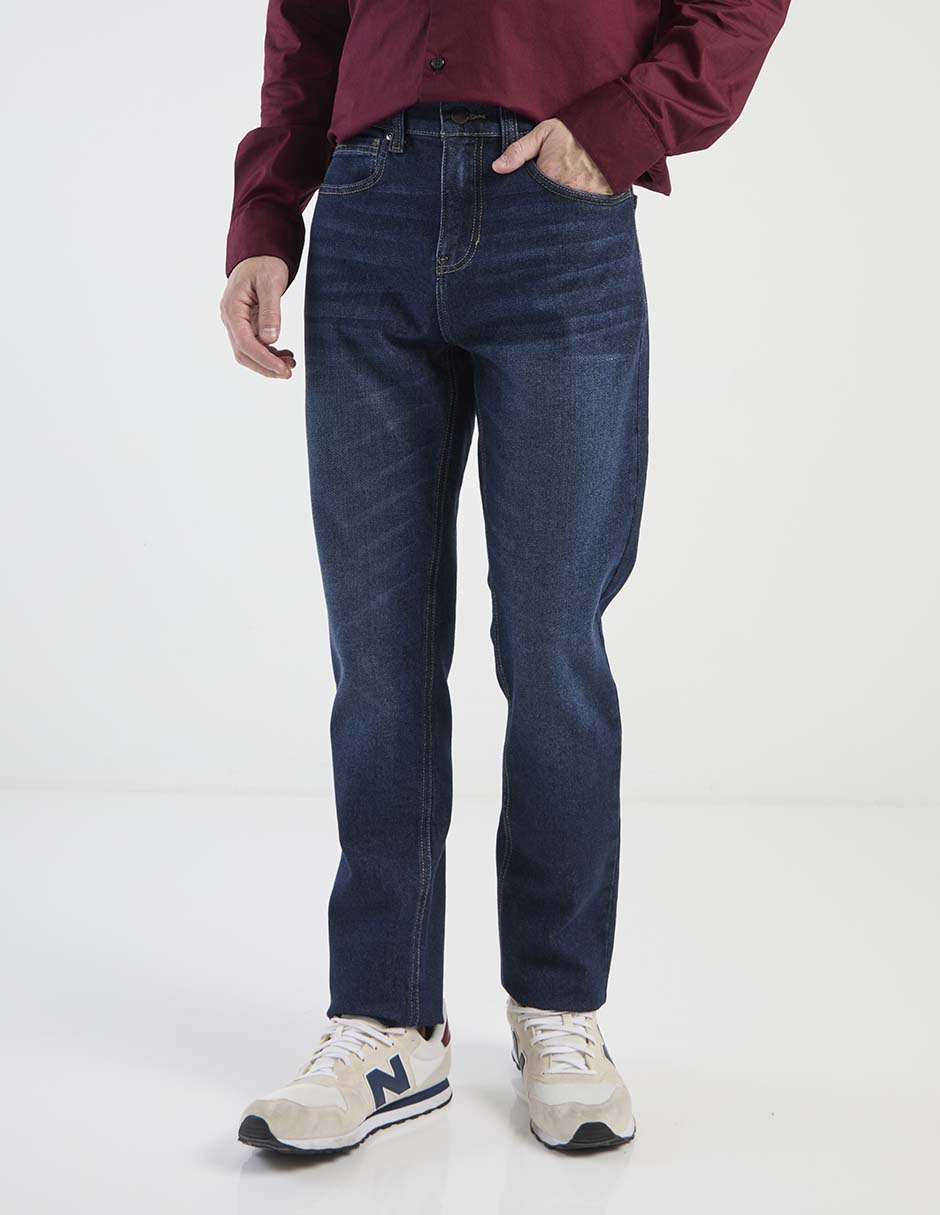 Jeans straight deslavado para hombre