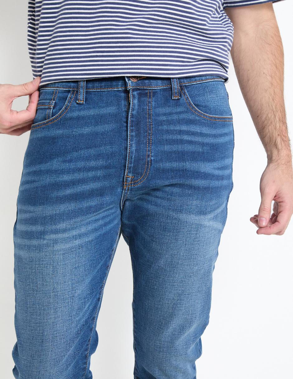 Jeans slim deslavado para hombre