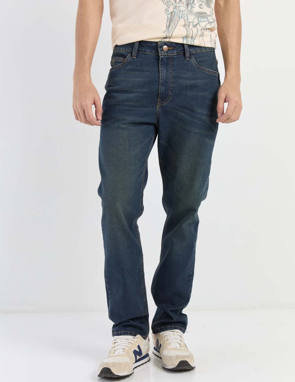 Jeans straight deslavado para hombre 1