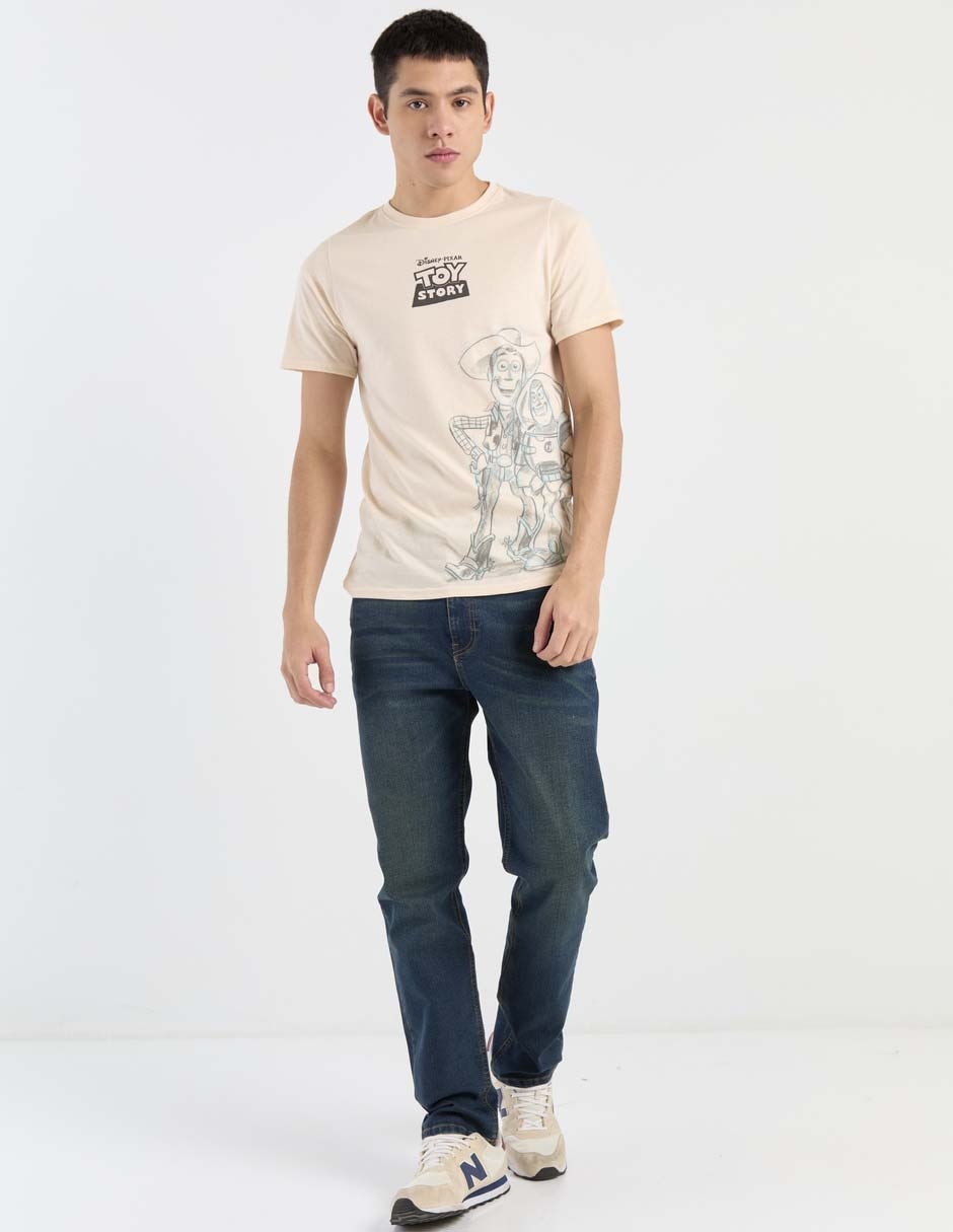 Jeans straight deslavado para hombre 6