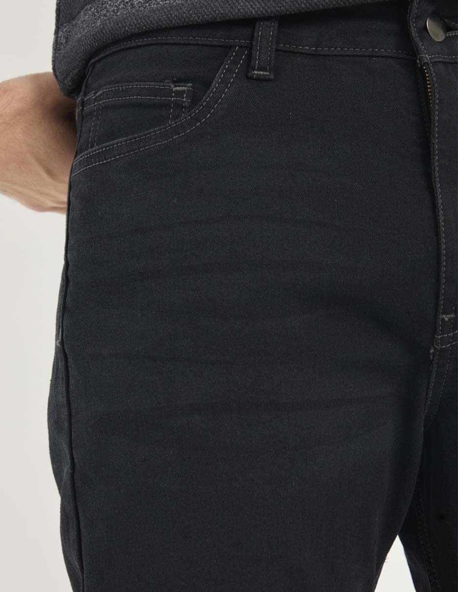 Jeans straight lavado obscuro para hombre 7