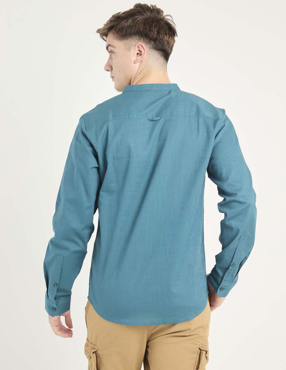Camisa casual manga larga para hombre 2