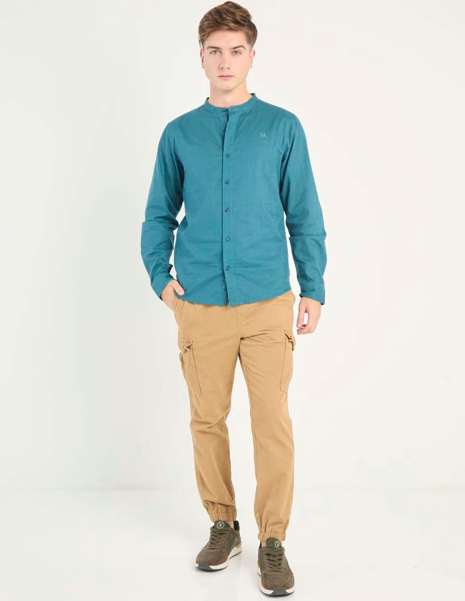 Camisa casual manga larga para hombre 3