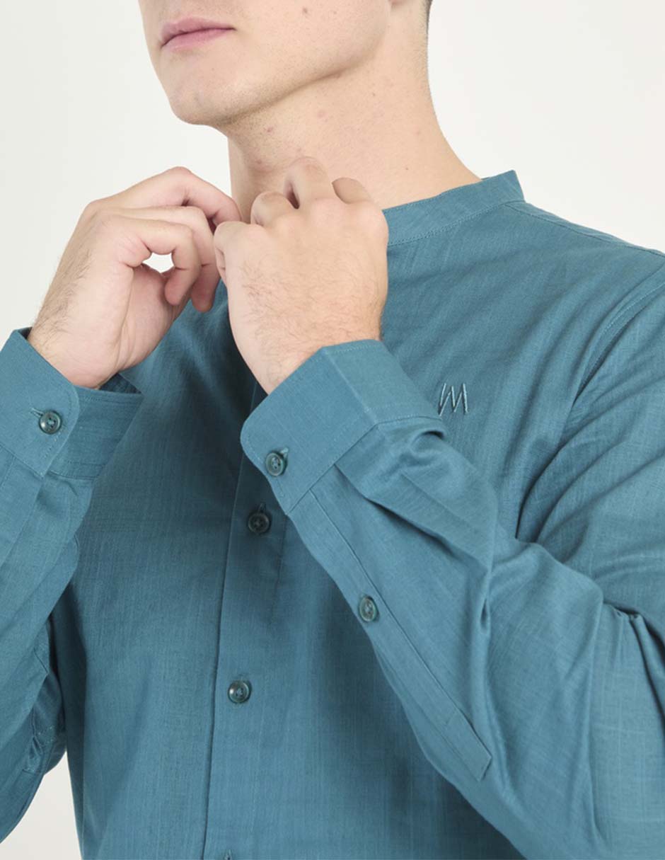Camisa casual manga larga para hombre 4