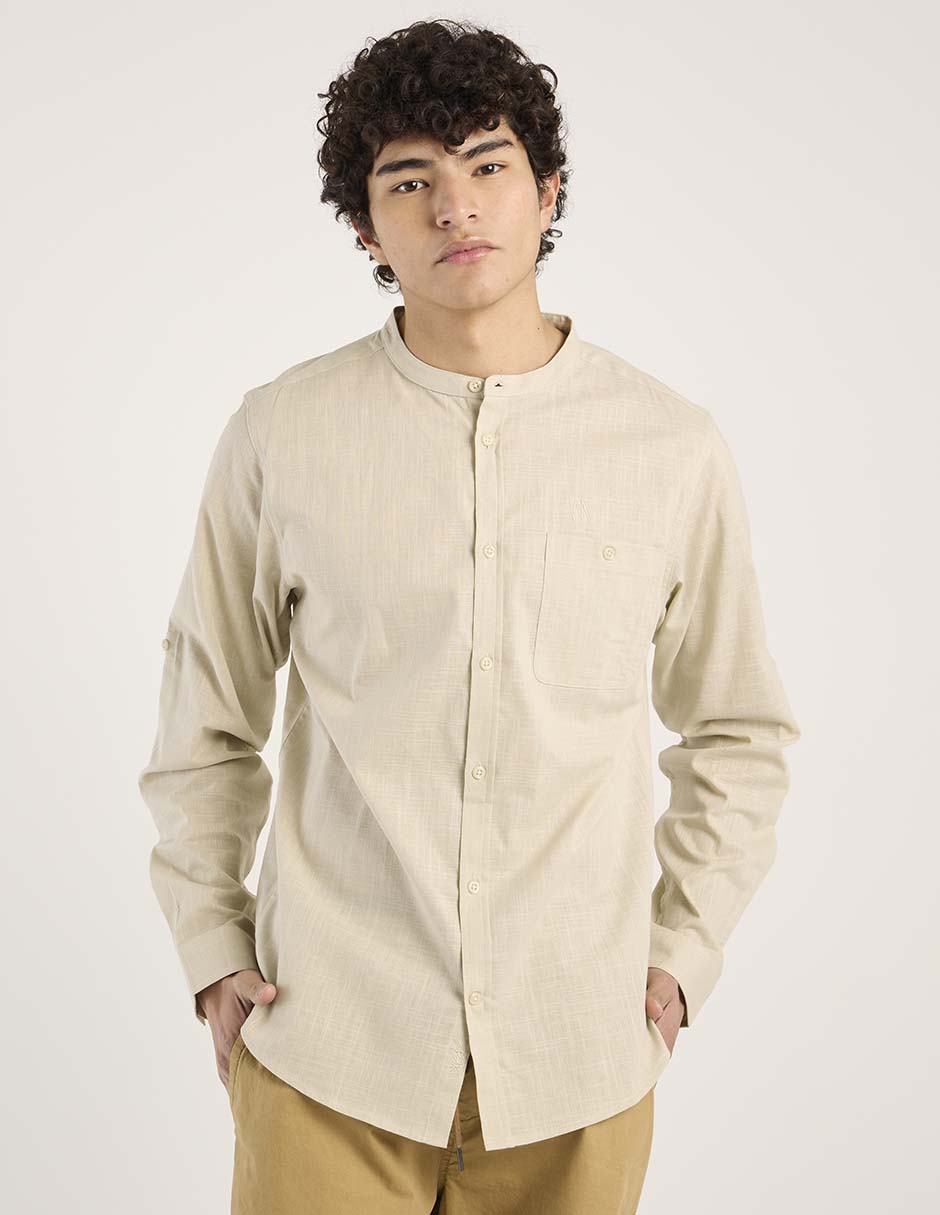 Camisa casual manga larga para hombre 5