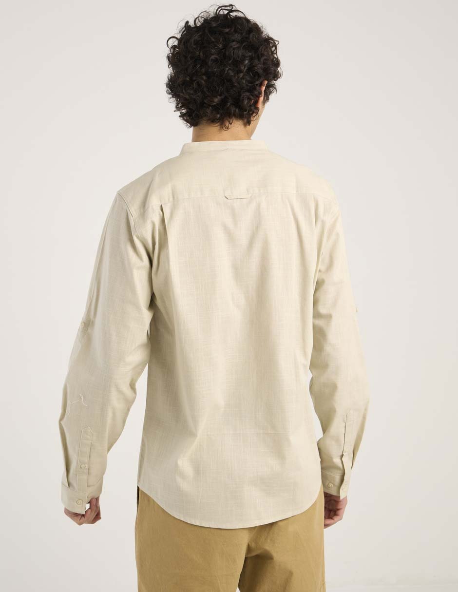 Camisa casual manga larga para hombre 6