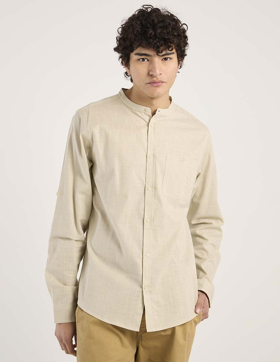 Camisa casual manga larga para hombre