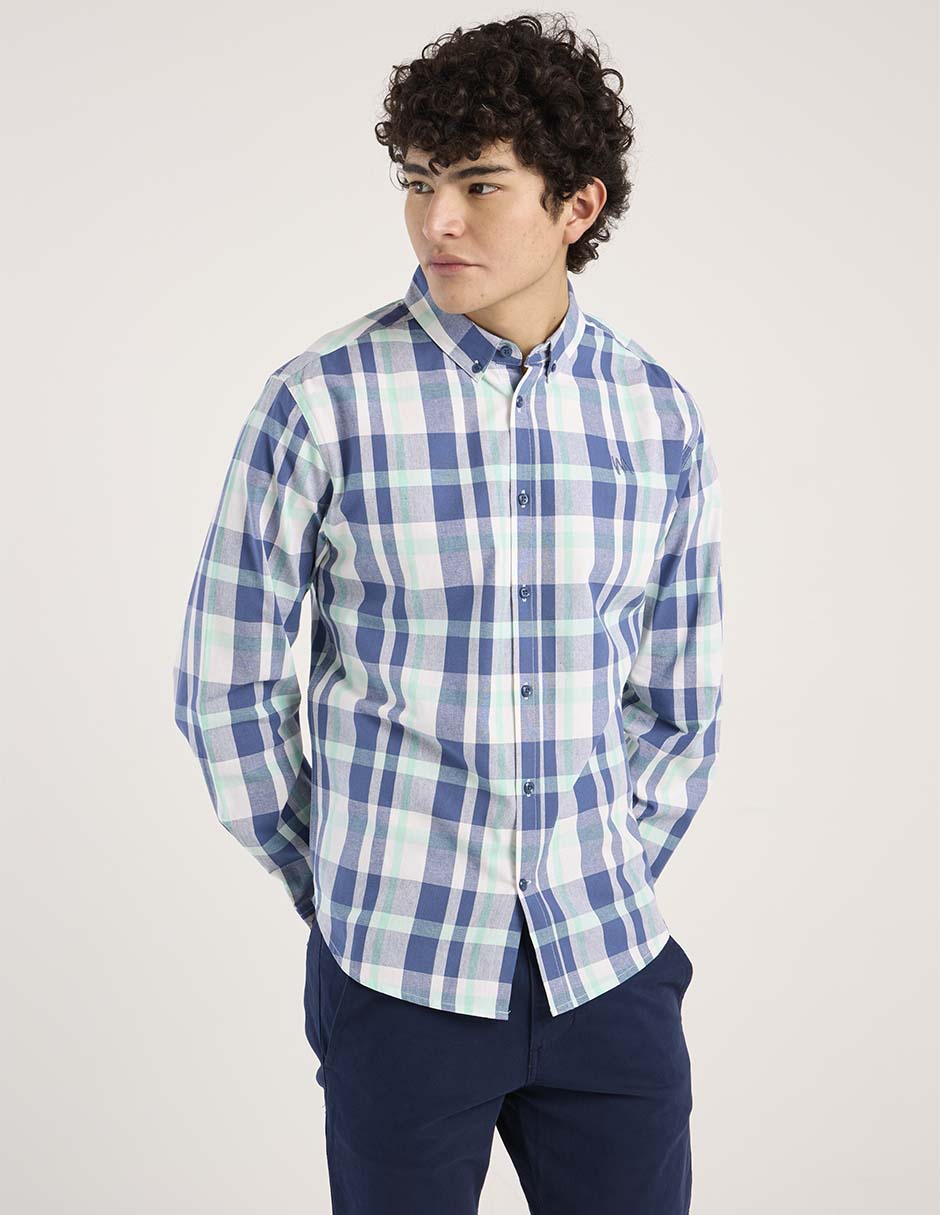 Camisa casual manga larga para hombre