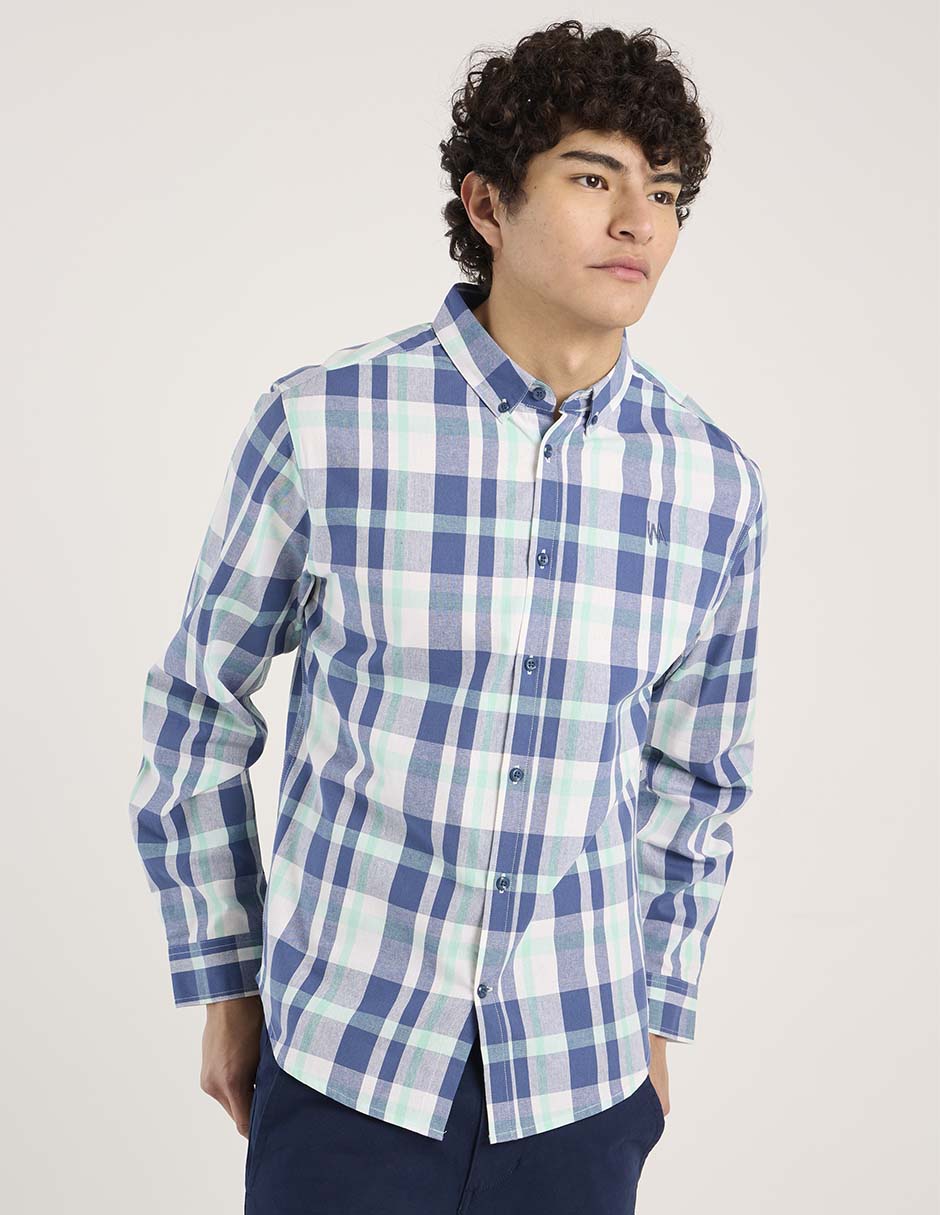 Camisa casual manga larga para hombre 5