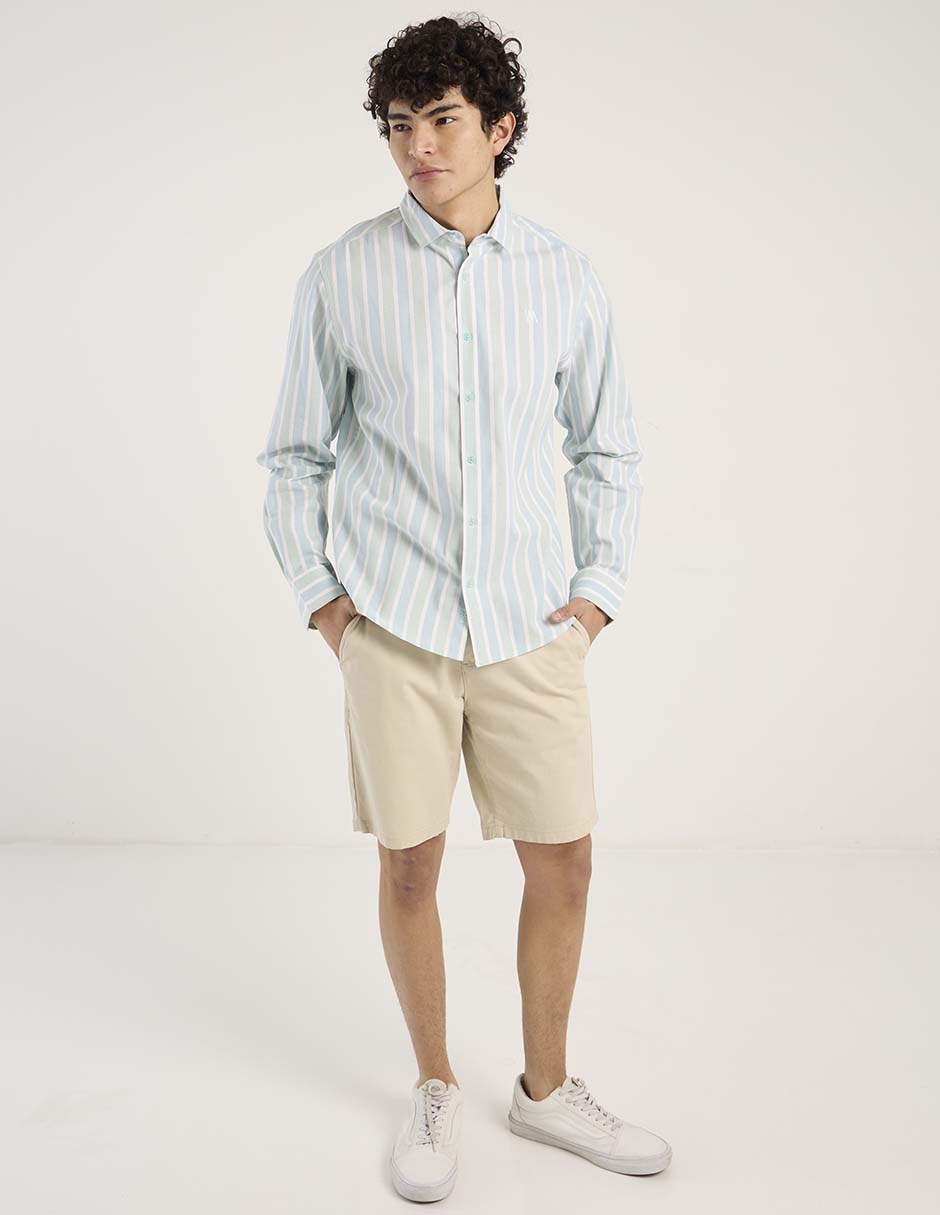 Camisa casual manga larga para hombre