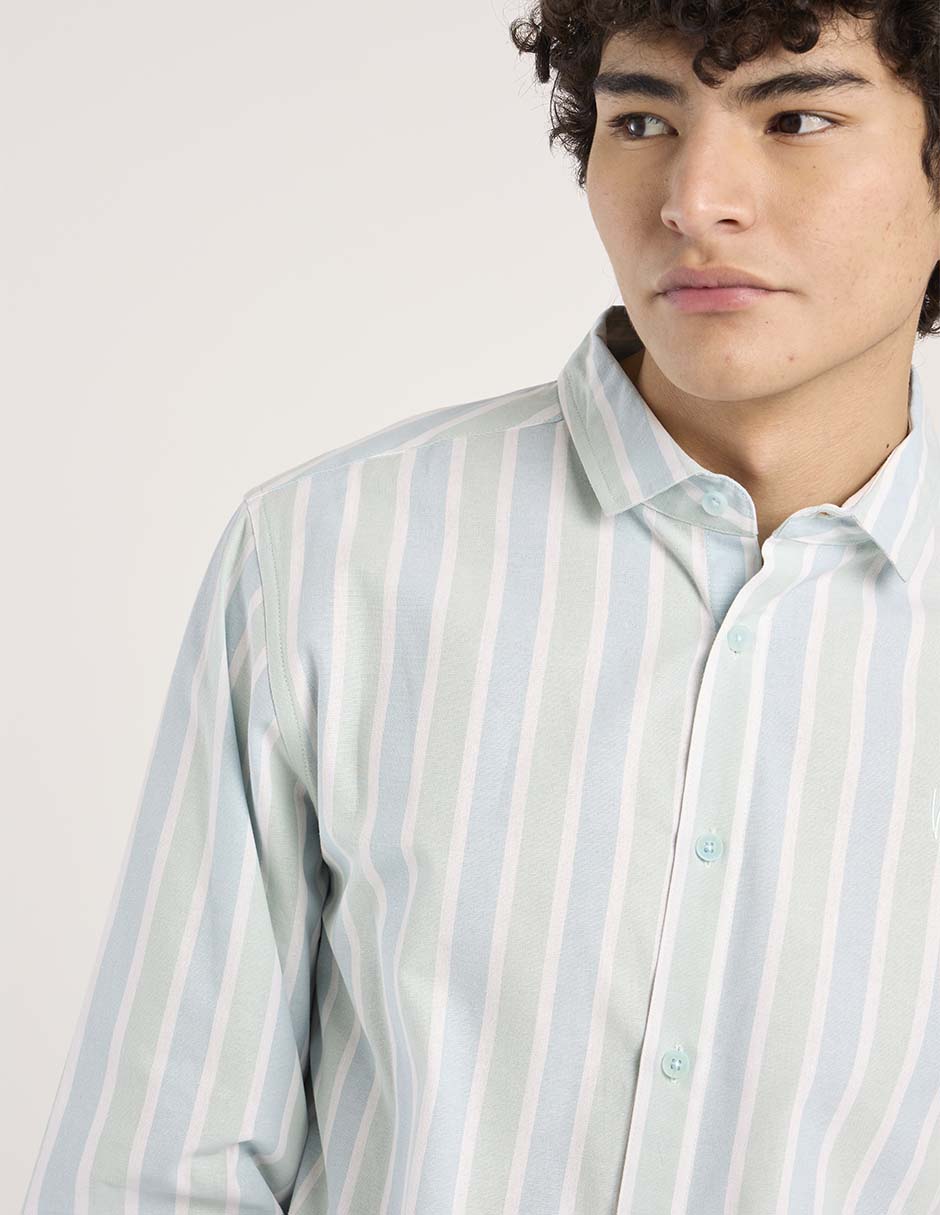Camisa casual manga larga para hombre