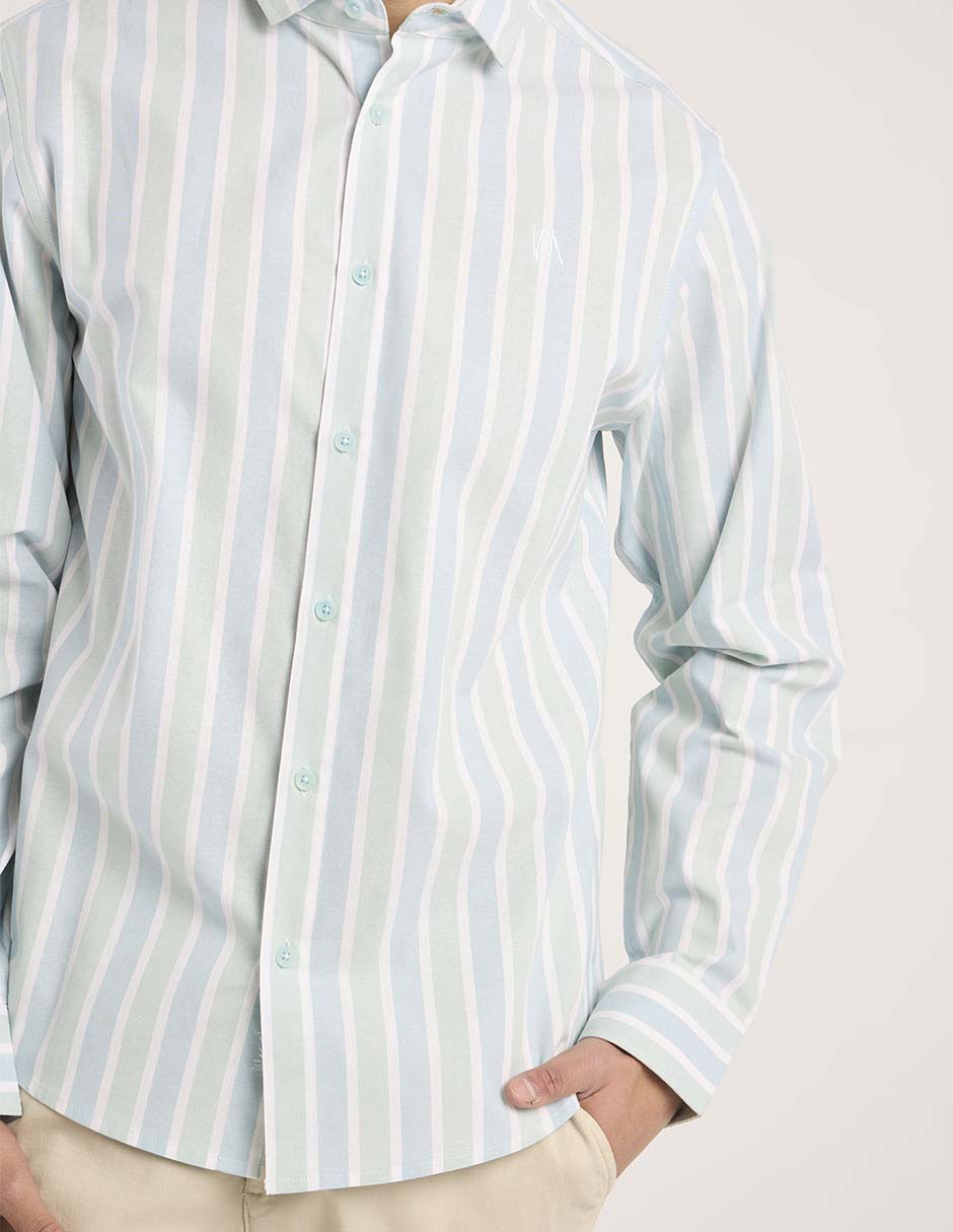 Camisa casual manga larga para hombre