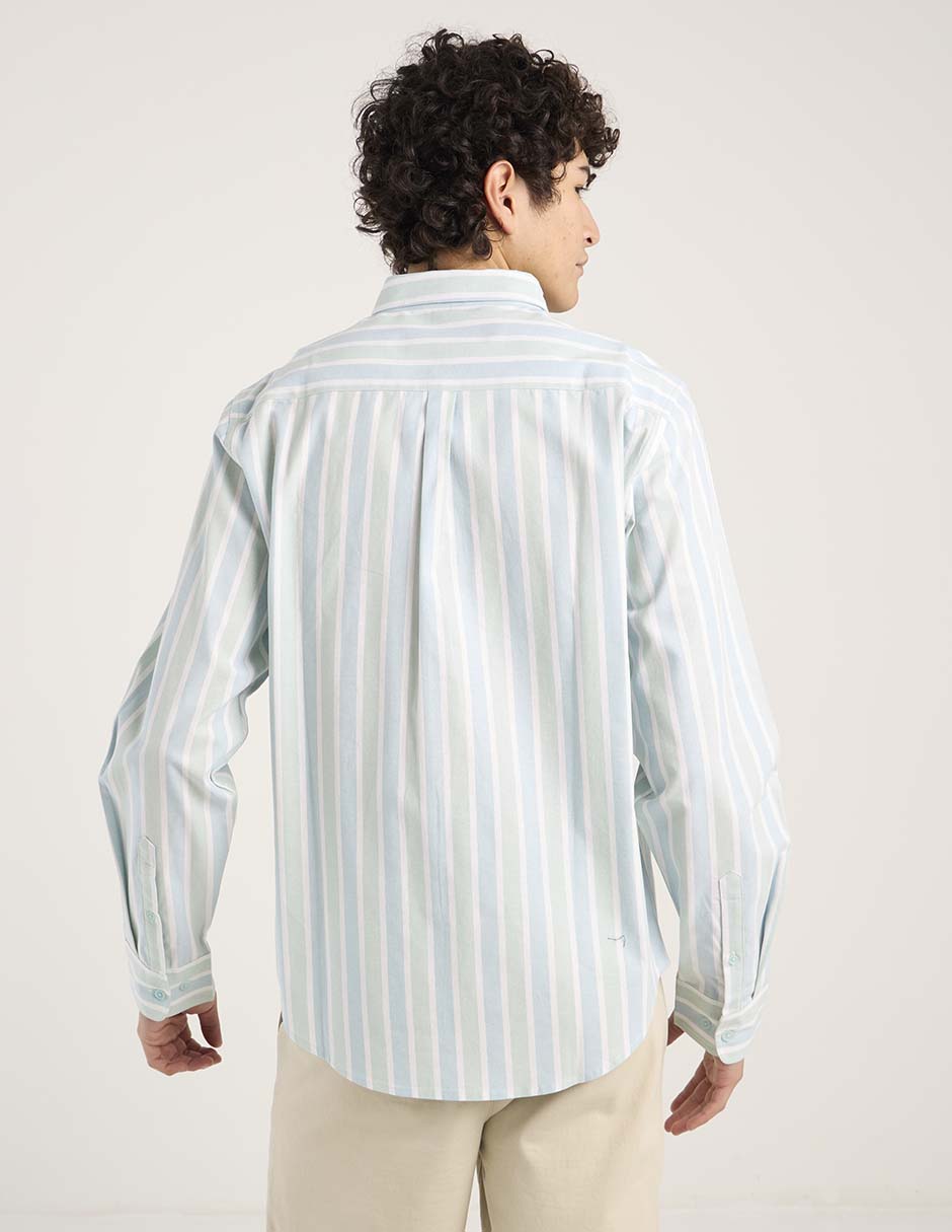 Camisa casual manga larga para hombre 6