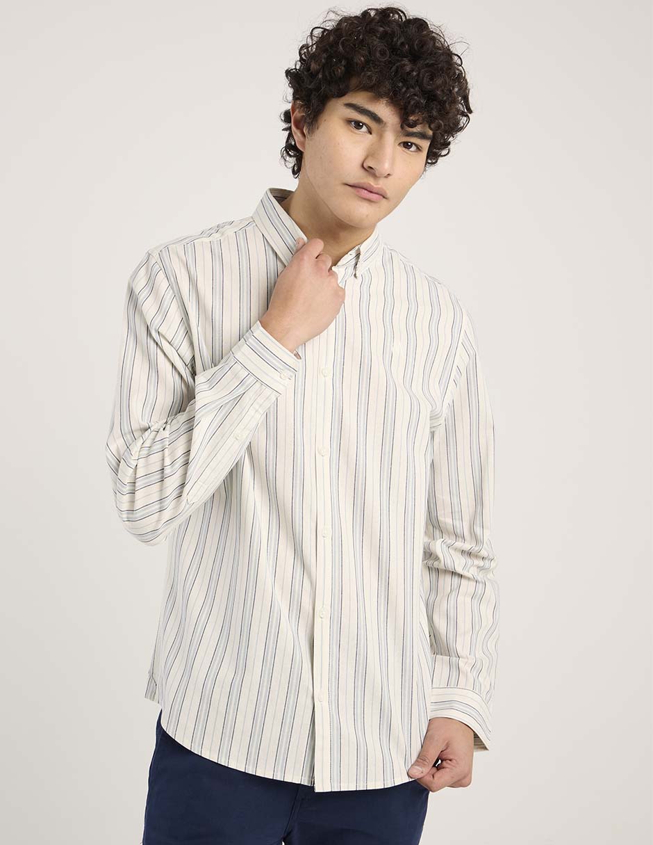 Camisa casual manga larga para hombre