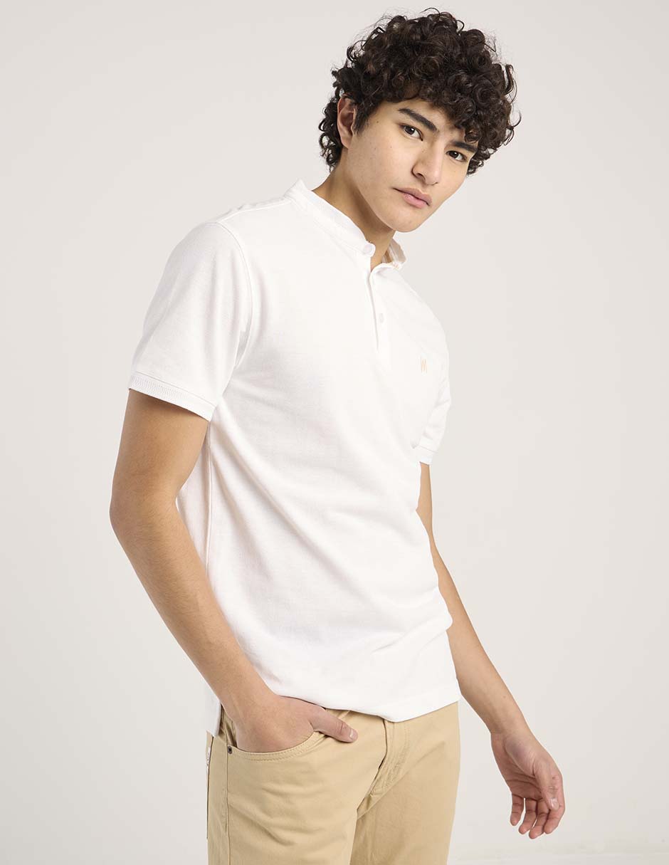 Playera cuello mao para hombre
