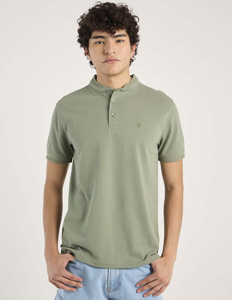 Playera cuello mao para hombre 2