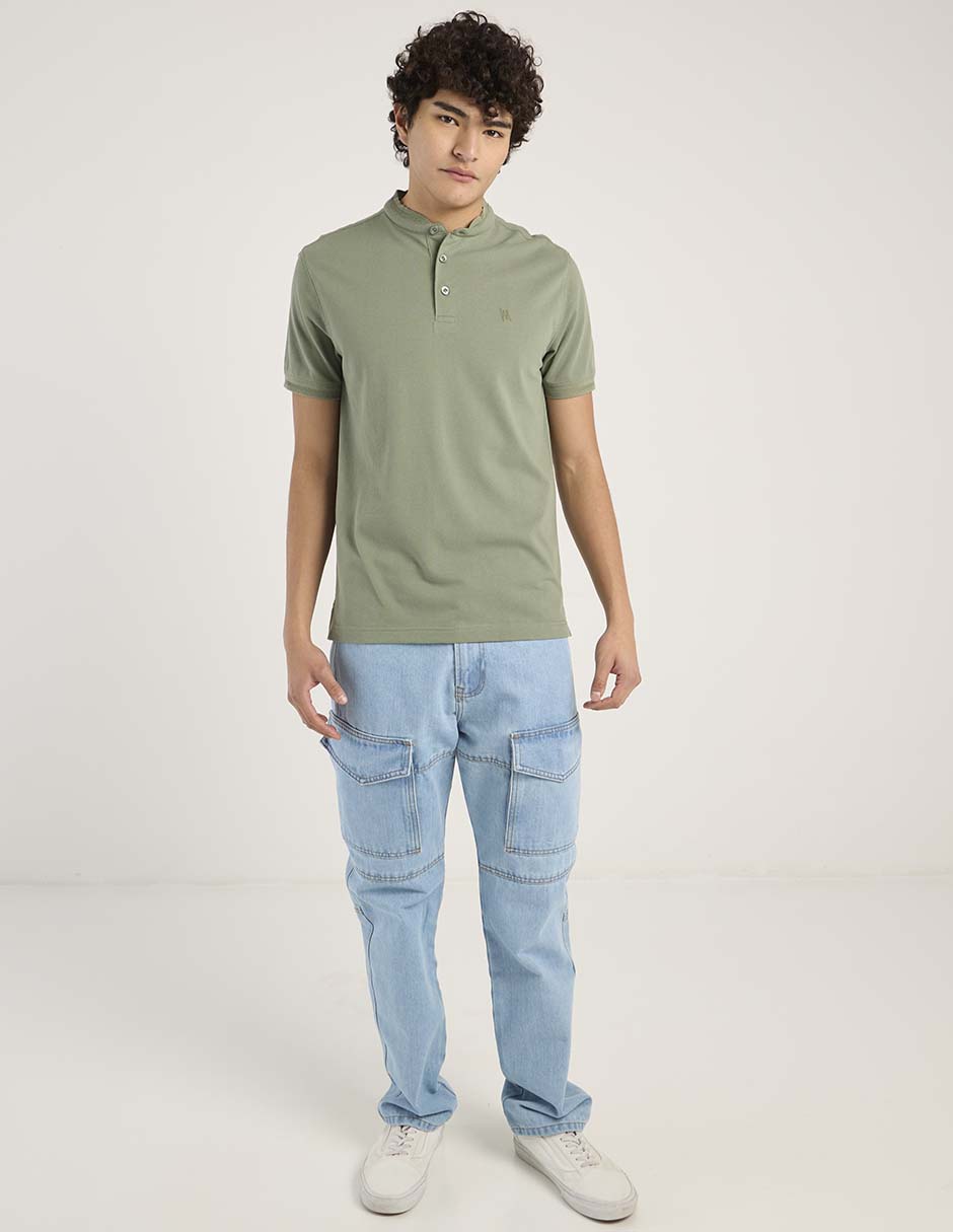 Playera cuello mao para hombre 3