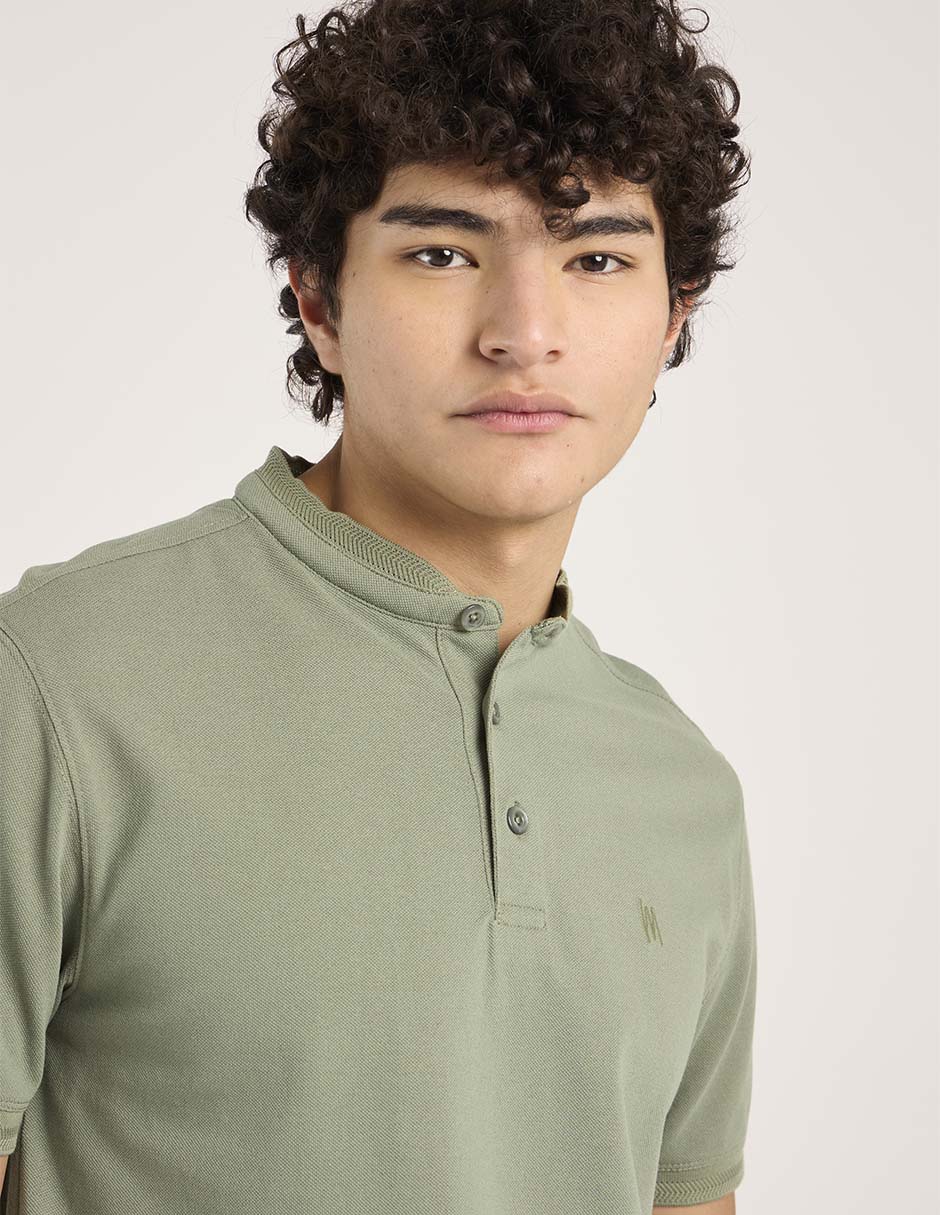 Playera cuello mao para hombre 4