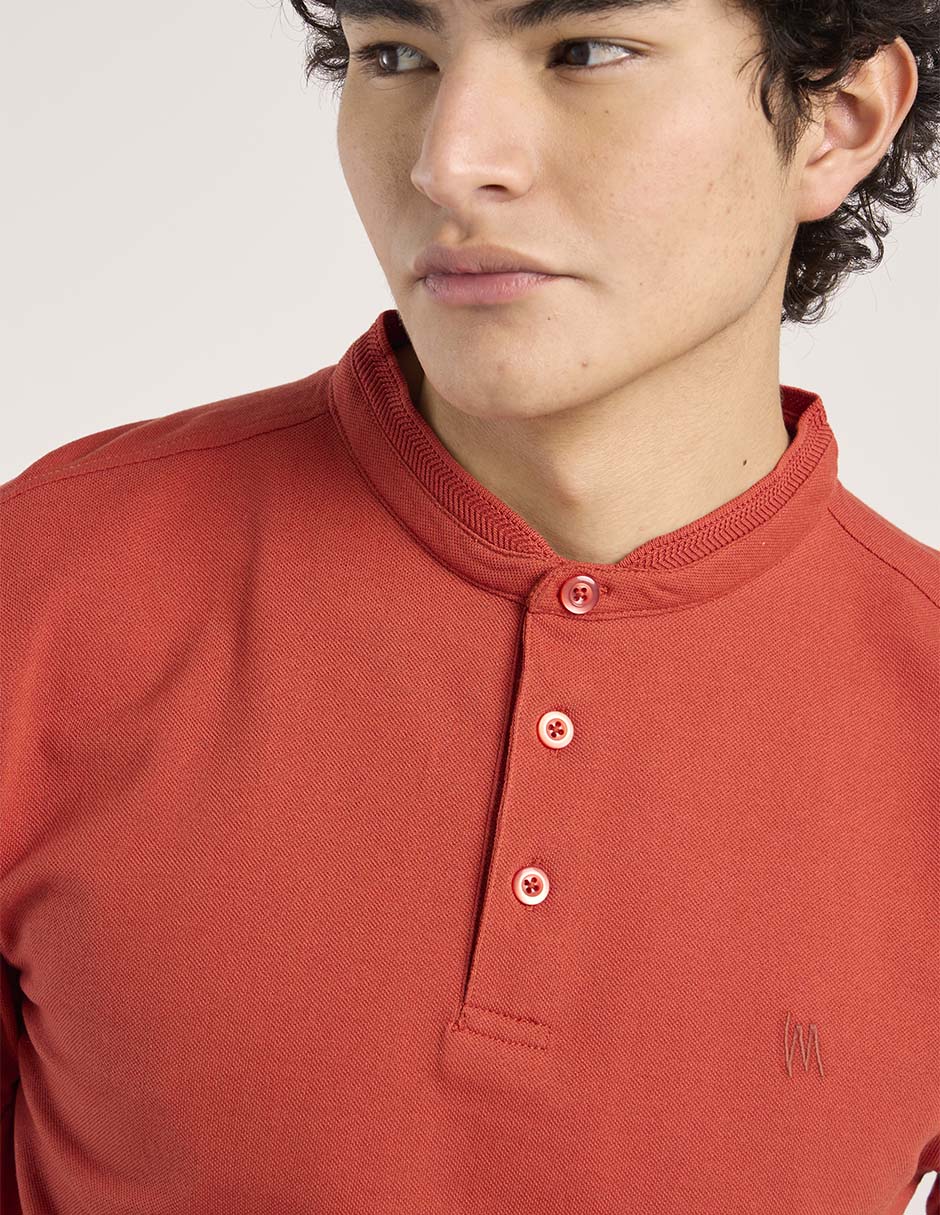 Playera cuello mao para hombre 4