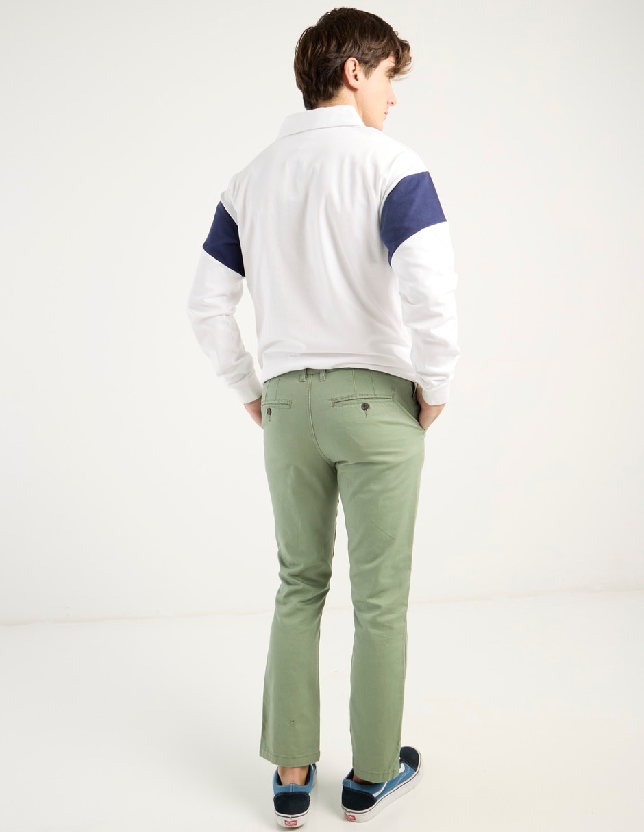 Pantalón business casual slim de algodón para hombre 6