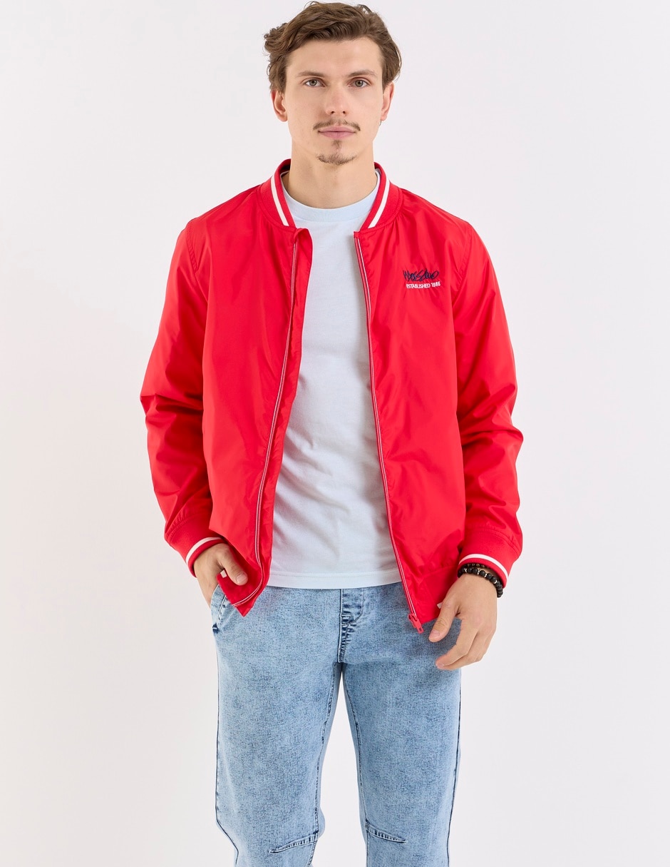 Chamarra bomber con bolsillos para hombre 1