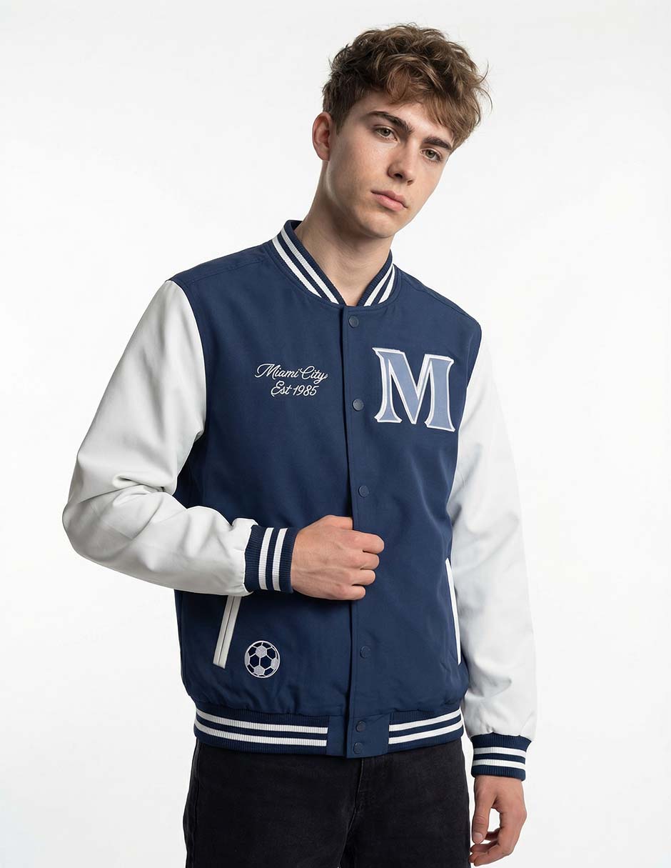 Chamarra bomber con bolsillos para hombre