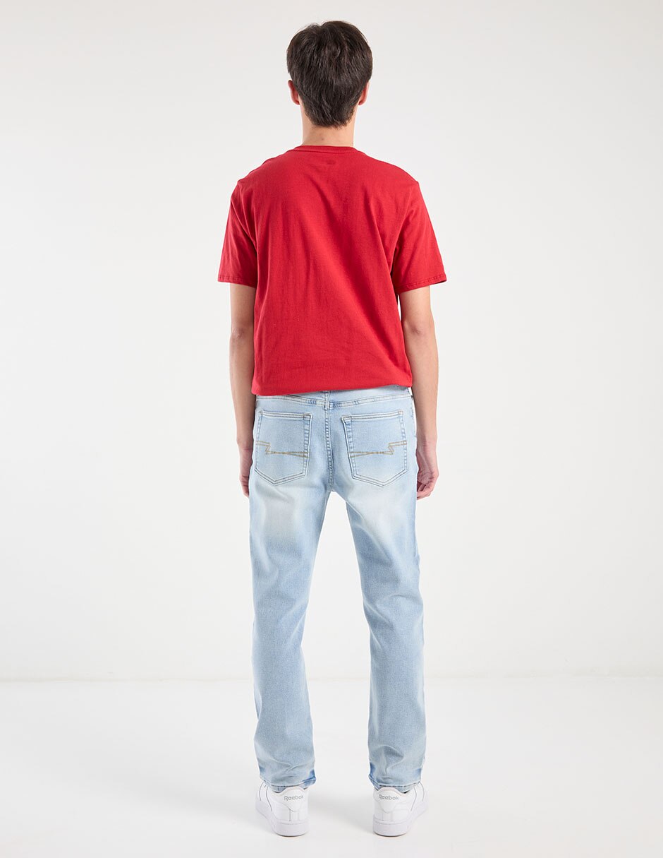 Jeans slim lavado stone wash para hombre 6