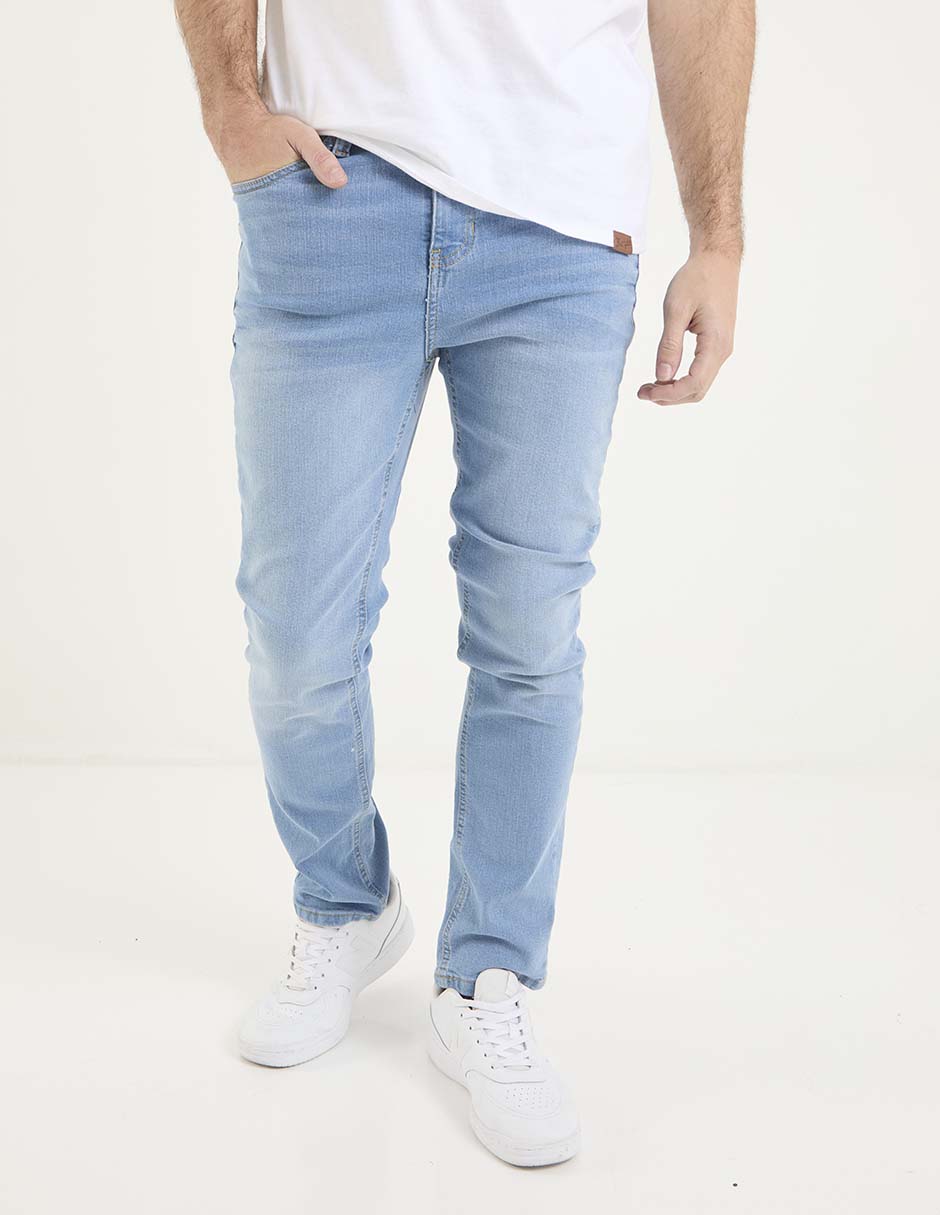 Jeans slim lavado stone wash para hombre 1