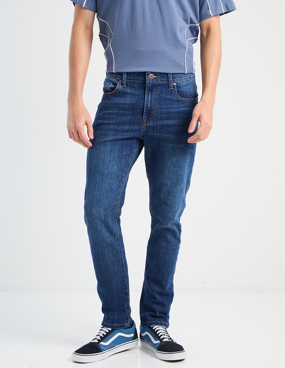 Jeans slim deslavado para hombre 1