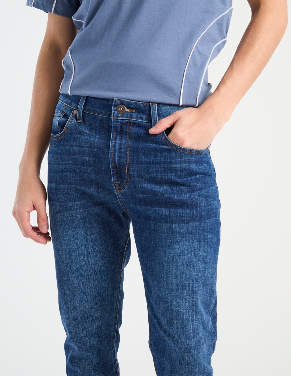 Jeans slim deslavado para hombre 7